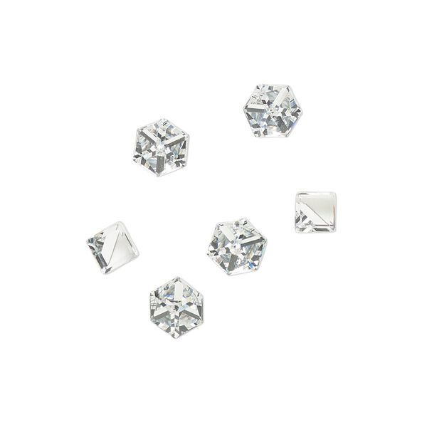 Flat back 6pk crystal clear foil back, Preciosa Czech crystal rhinestone 4mm cube image number 0