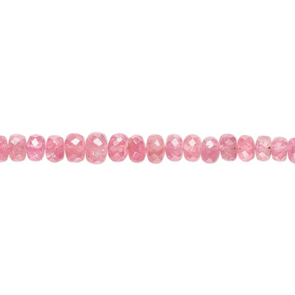 Pink spinel 1pkg1, hand-cut faceted rondelle bead natural 7 inch 2x1mm-5x3mm image number 0