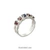 Ring, sterling silver, twisted band with (5) 3.5mm 4-prong round settings, size 7. Sold individually. image number 1