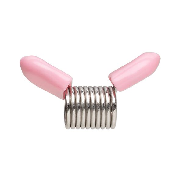 Beading supply, Beadalon® Bead Stopper™, stainless steel and rubber, pink, 12mm. Sold per pkg of 4. image number 0
