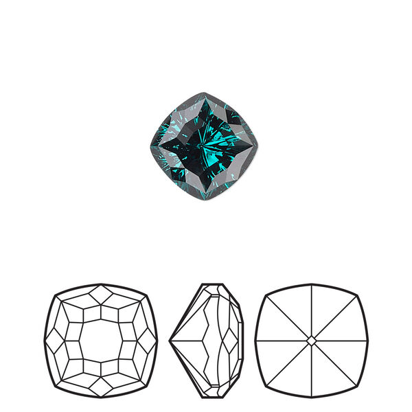 Fancy stone 48pk emerald foil back, Swarovski® 10mm magical square 4460 image number 0