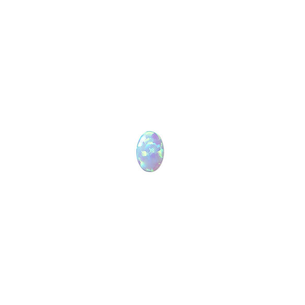 Cabochon, "opal" (silica and epoxy) (man-made), light blue, 6x4mm calibrated oval. Sold per pkg of 2. image number 0