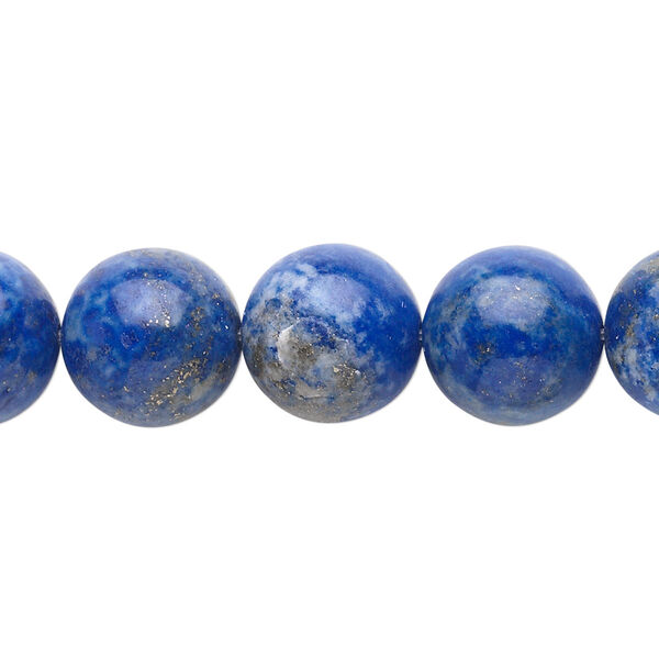 Bead, lapis lazuli (natural), 12mm round, C grade, Mohs hardness 5 to 6. Sold per 15-inch strand. image number 0