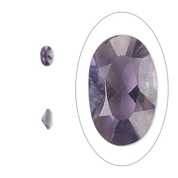 Gem, cubic zirconia, amethyst purple, 5x3mm faceted oval, Mohs hardness 8-1/2. Sold per pkg of 5. image number 0