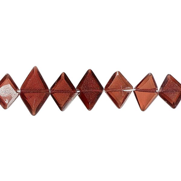 Garnet 1pkg1, hand-cut faceted diamond bead 8 inch 8x6mm-14x8mm image number 0