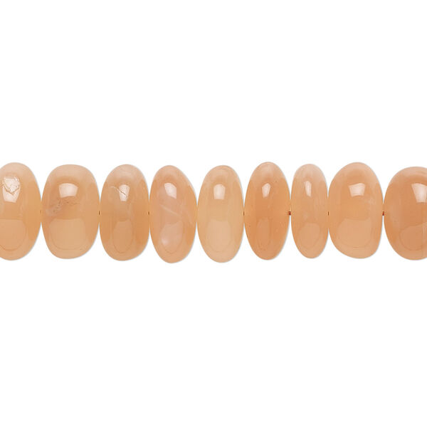 Peach moonstone 1pkg1, hand-cut rondelle bead natural 8 inch 10x4mm-11x7mm image number 0