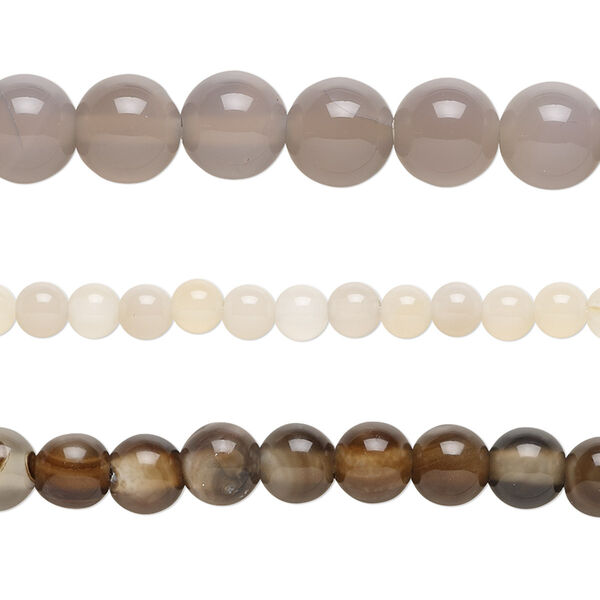 Multi-agate 1pkg3, round bead 15 inch mix 4-8mm image number 0