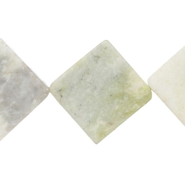 Sea green new "jade" / olive new "jade" / peridot new "jade" 1pkg1, flat diamond bead natural 15 inch 22x22mm-24x24mm image number 0