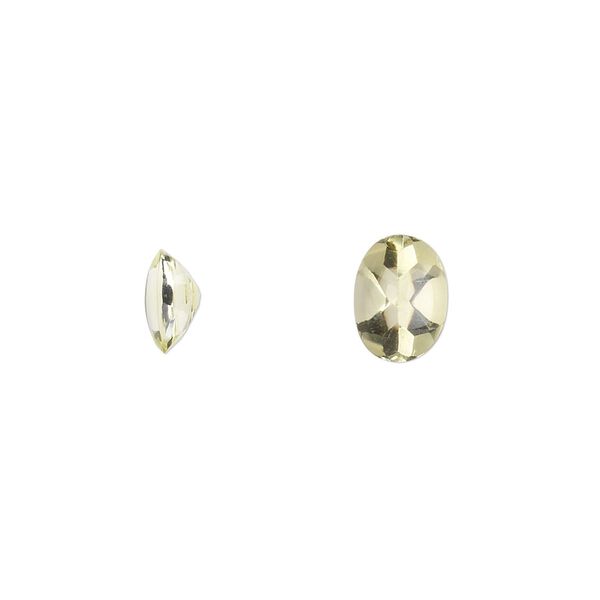 Lemon quartz 1pkg2, buffed top hand-cut faceted oval gem 8x6mm image number 0