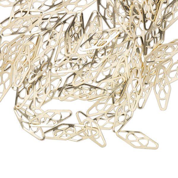 Plaque, 14Kt gold-filled, 11x4x0.25mm. Sold per pkg of 100. image number 0