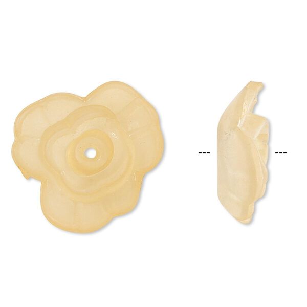Component, acrylic, frosted orange, 21x8mm flower. Sold per pkg of 50. image number 0