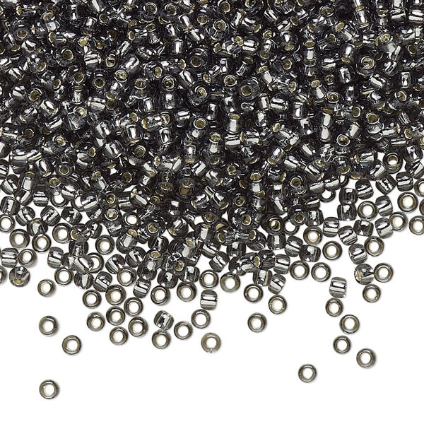 Seed bead, TOHO BEADS®, glass, pkg/250g, #11 round, transparent silver-lined grey (TR-11-29B). image number 0