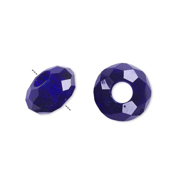 Bead 12pk 32 facets cobalt blue, Celestial Crystal® Dione® 14x8mm rondelle image number 0