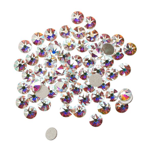 Flat back 144pk crystal AB foil back, Crystal Passions® 3-3.2mm rose round SS12 2088 image number 0