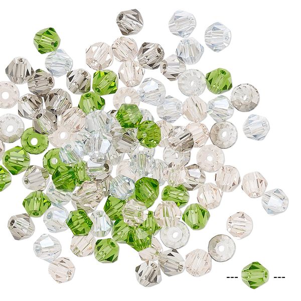 Bead mix 100pk 16 facets spring, Celestial Crystal® 4mm bicone image number 0