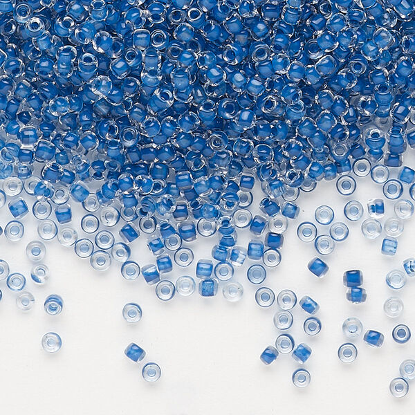 Seed bead, Dyna-Mites™, glass, pkg/1/2kg, #11 round, translucent inside dyed color cobalt, (215 11/0 RR). image number 0