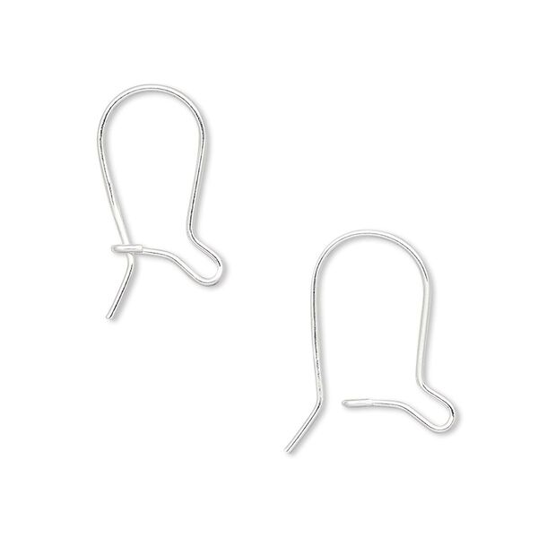 Ear wire kidney 1pkg10 sterling silver-filled, 17mm straight / open loop, 21 gauge 5 pair image number 0