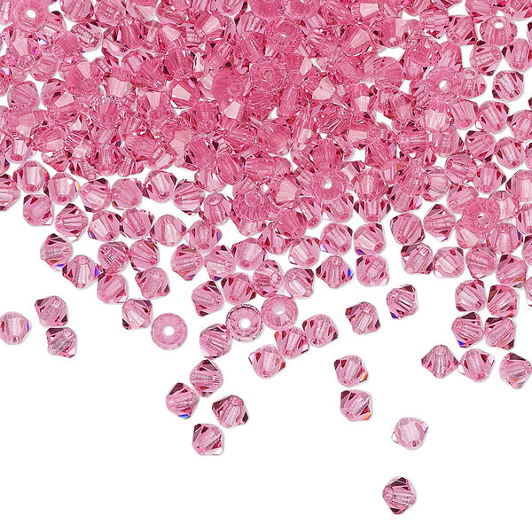 Bead 144pk rose, Preciosa Czech crystal 3mm bicone image number 0