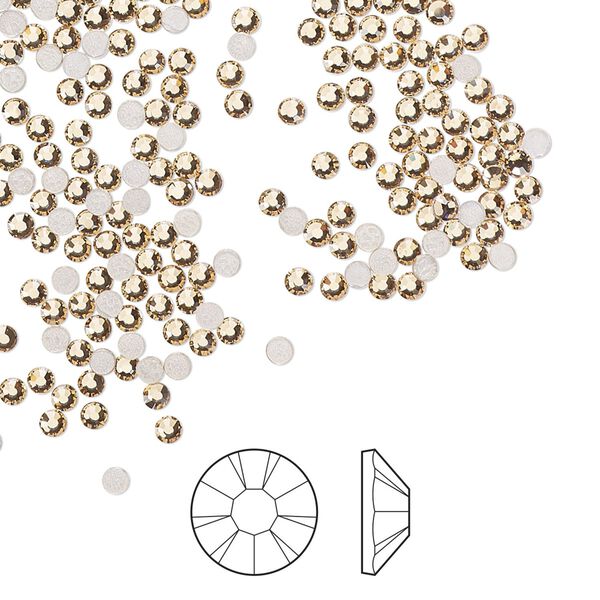 Flat back 144pk light Colorado topaz foil back, Preciosa MAXIMA Czech crystal hotfix rhinestone 1.9-2.1mm chaton rose round SS6 image number 0