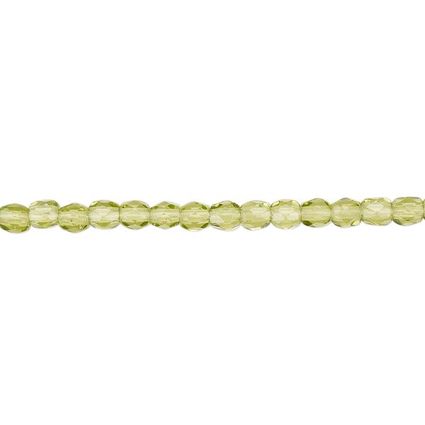 Bead, Czech fire-polished glass, olivine, 3mm faceted round. Sold per pkg of 1,200 (1 mass). image number 0