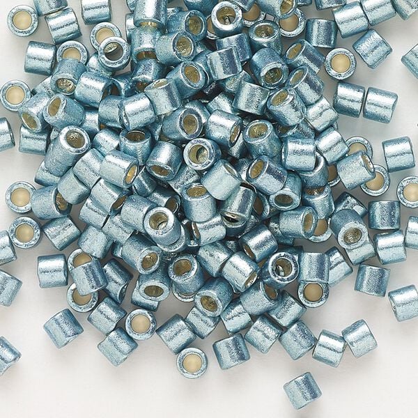 Seed bead, Delica®, glass, pkg/250g, #8 round, Duracoat® opaque galvanized seafoam (DBL-1846). image number 0