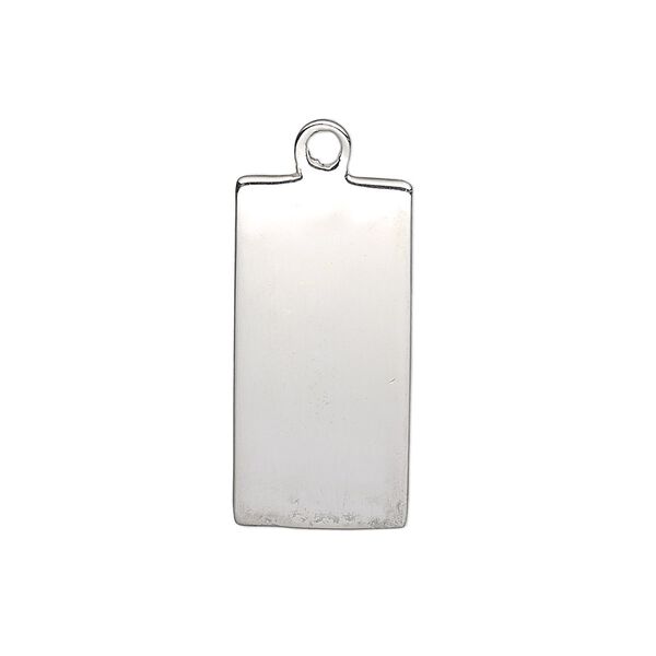 Drop, sterling silver, 24x12mm single-sided smooth flat rectangle, 18-20 gauge. Sold individually. image number 0