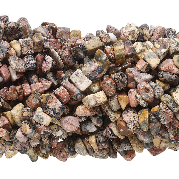 Leopardskin jasper 1pkg10, chip bead natural 34 inch medium image number 0