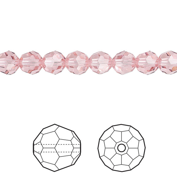 Bead 360pk light rose, Swarovski® 6mm round 5000 image number 0