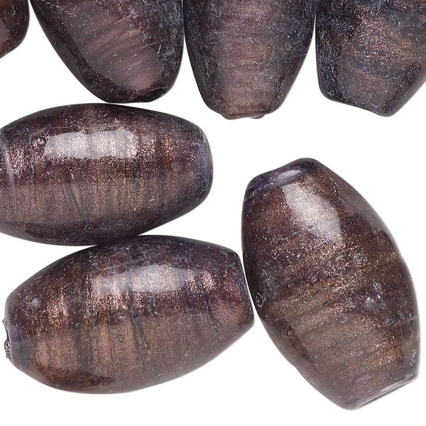 Bead, lampworked glass, opaque dark purple, 25x14mm barrel. Sold per pkg of 20. image number 0