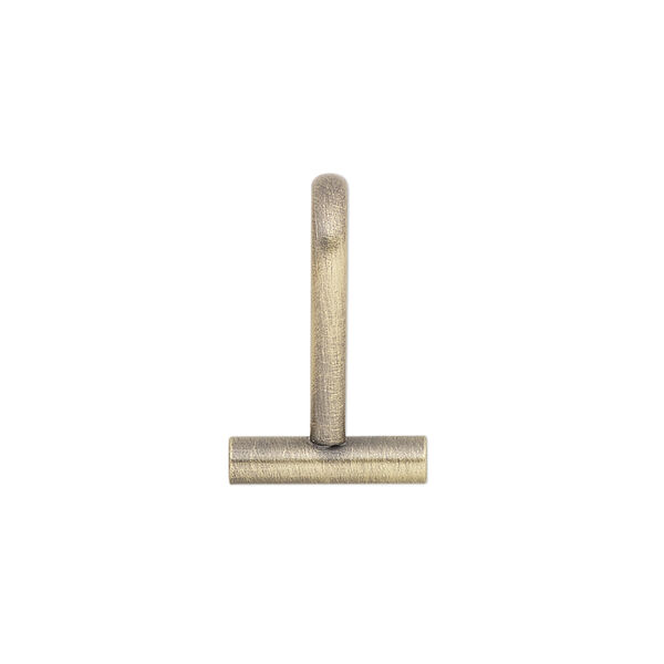 Brooch converter, horizontal, antique brass-plated brass, 21x13.5mm. Sold per pkg of 10. image number 0