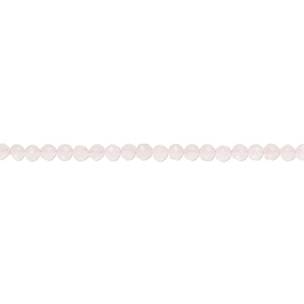 Rose quartz 1pkg1, hand-cut faceted round bead natural 13 inch 2mm image number 0