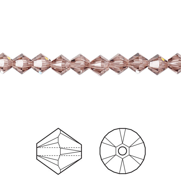 Bead 144pk blush rose, Crystal Passions® 5mm bicone 5328 image number 0