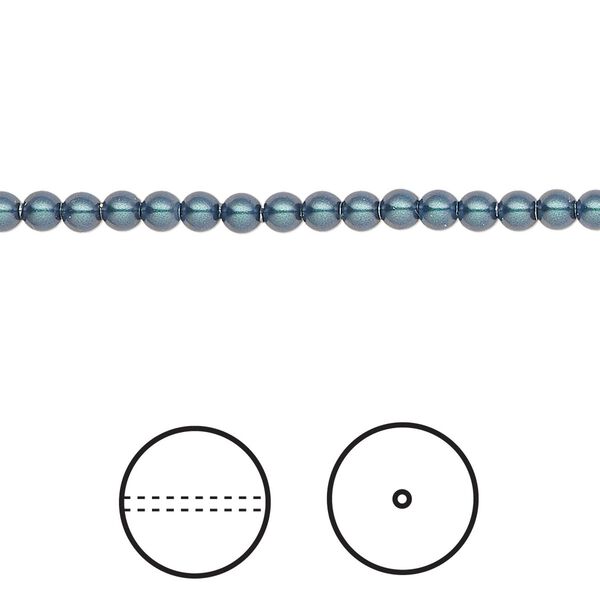 Pearl 100pk iridescent Tahitian look, Crystal Passions® 3mm round 5810 image number 0