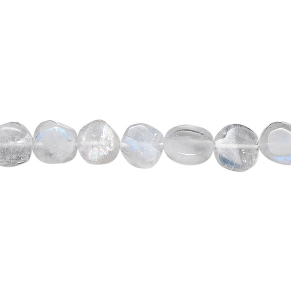 Rainbow moonstone 1pkg1, hand-cut flat round bead natural 15.5-16 inch 6-7mm image number 0
