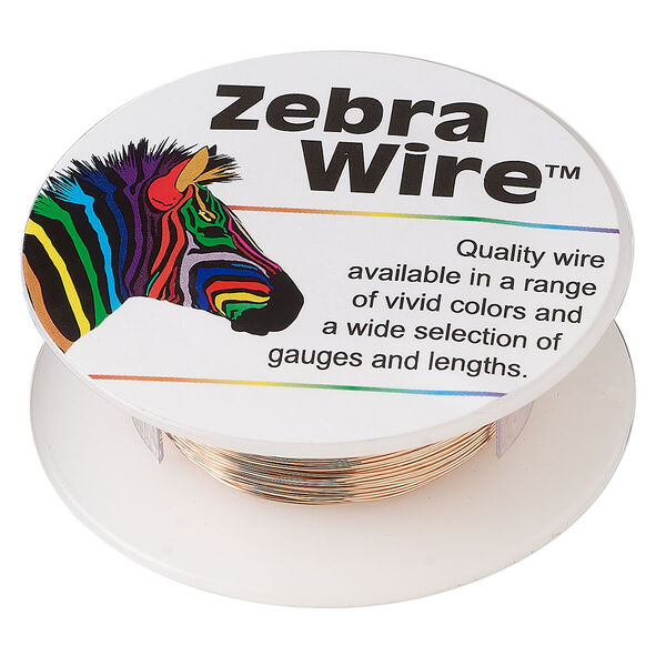 Wire, Zebra Wire™, natural copper, round, 28 gauge. Sold per 40-yard spool. image number 0
