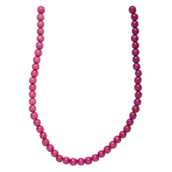 Bead, Taiwanese cheesewood (dyed / waxed), pink ombre, 8mm round. Sold per pkg of (2) 15-1/2" to 16" strands. image number 0