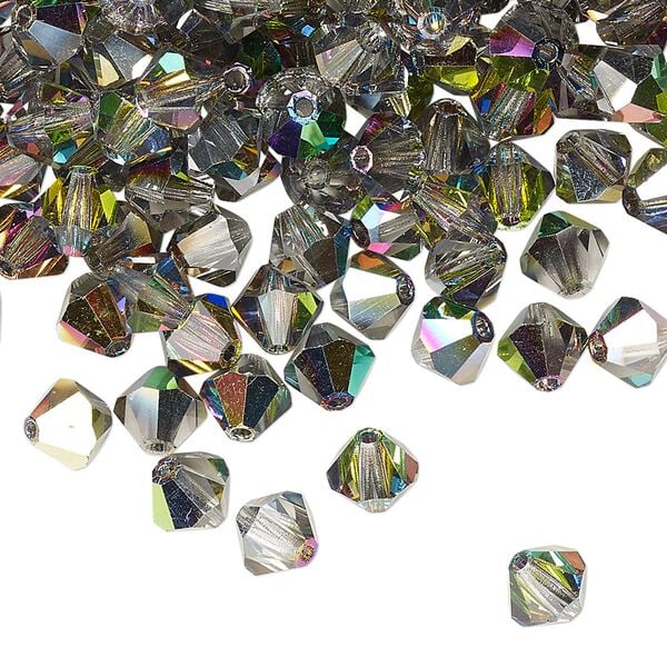 Bead 24pk crystal vitrail medium 2X, Preciosa Czech crystal 6mm bicone image number 0
