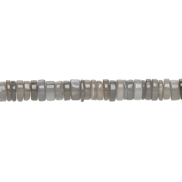Grey moonstone 1pkg1, hand-cut rondelle bead natural 8 inch 4x1mm-5x2mm image number 0