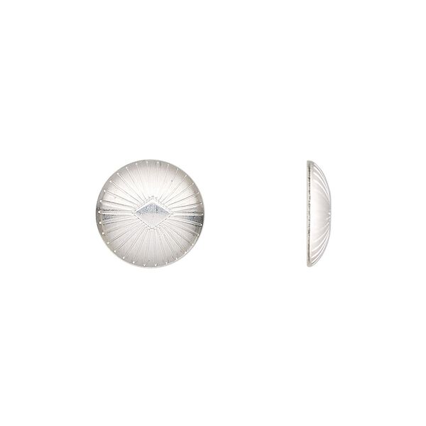 Component, sterling silver, 11mm single-sided round Concho with diamond and lines design. Sold individually. image number 0