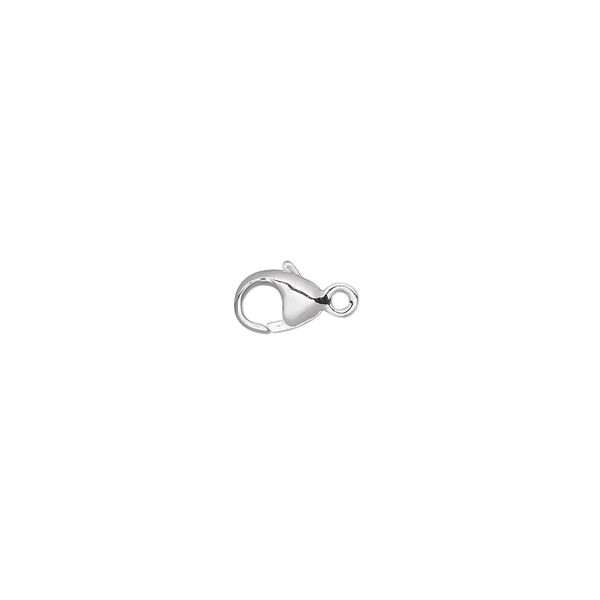 Clasp, lobster claw, sterling silver and steel, 6x4mm oval. Sold per pkg of 10. image number 0
