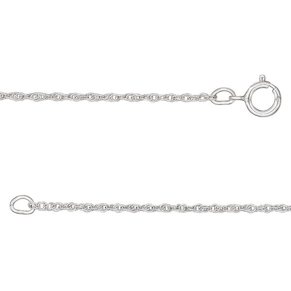 Chain, Gossamer™, sterling silver, 1mm triple rope, 18 inches. Sold individually. image number 0