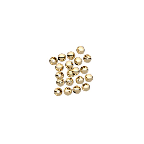 Bead, 12Kt gold-filled, 2.5mm round. Sold per pkg of 20. image number 0