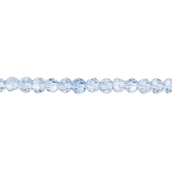 Bead 1pk 32 facets transparent light blue, Celestial Crystal® 4mm round 15.5-16 inch image number 0