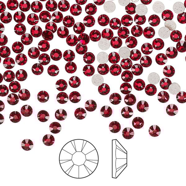 Flat back 1440pk light Siam foil back, Preciosa MAXIMA Czech crystal hotfix rhinestone 2.7-2.9mm chaton rose round SS10 image number 0