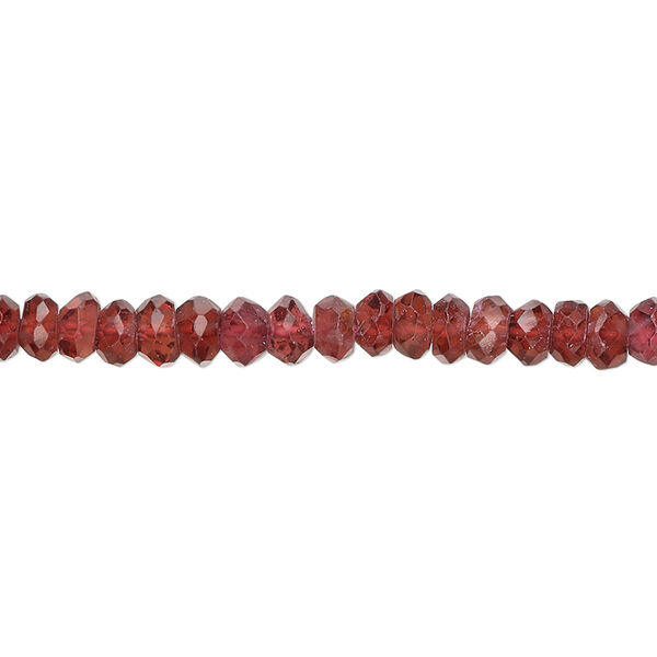 Garnet 1pkg1, hand-cut faceted rondelle bead 15.5-16 inch 5x3mm image number 0