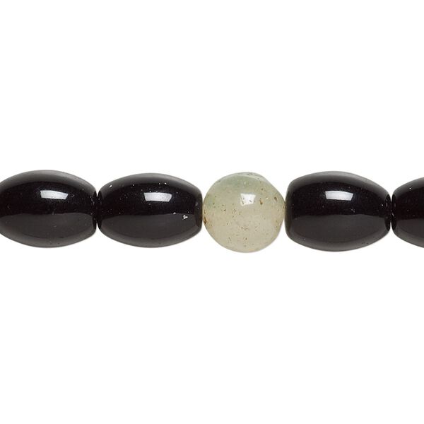 Obsidian / Malaysia "jade" 1pkg1, barrel / round bead 15 inch 11x7mm-11x8mm / 7-8mm image number 0