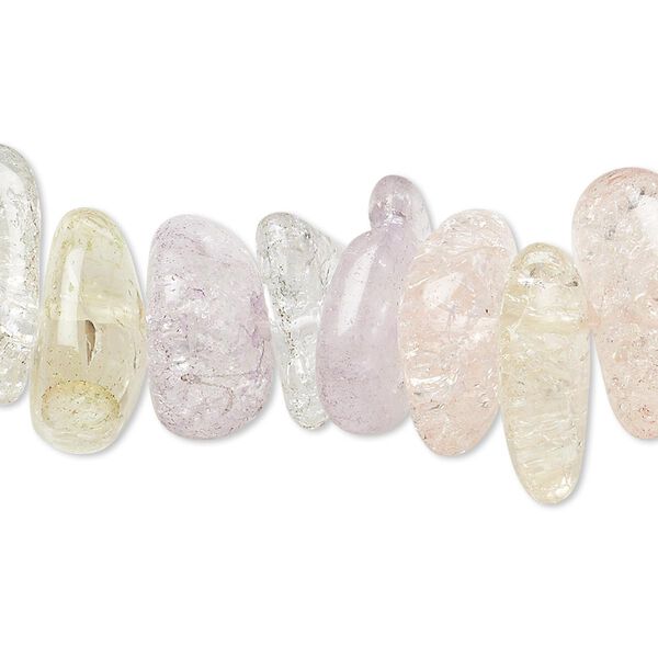 Ice flake quartz 1pkg1, crackle chip bead 15.5-16 inch large to extra-large image number 0