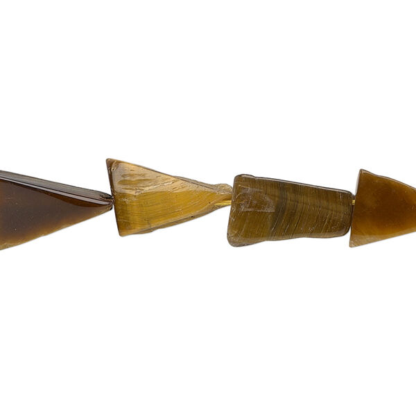 Tigereye 1pkg1, hand-cut flat triangle bead natural 13 inch 9x9x7mm-14x14x9mm image number 0