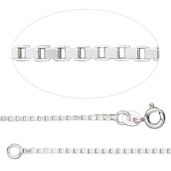 Chain, sterling silver, 1.4mm Venetian box, 30 inches. Sold individually. image number 0