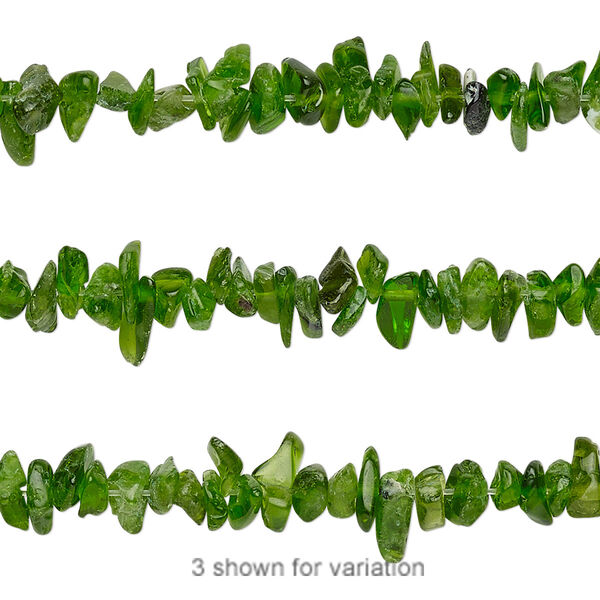 Bead, chrome diopside (natural), mini to small chip, Mohs hardness 5-1/2 to 6. Sold per 15-1/2" to 16" strand. image number 0
